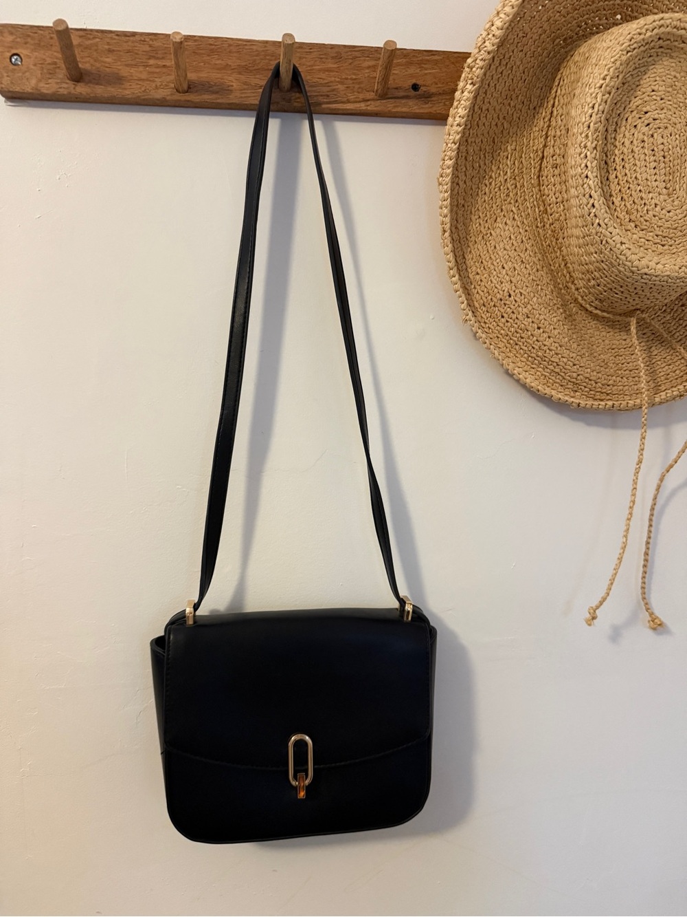 A New Day NWOT Black Crossbody Bag with Gold Hardware